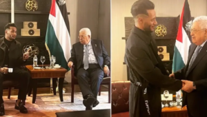 شاهد محمد رمضان والرئيس الفلسطيني في ذكرى النكبة بالأمم المتحدة